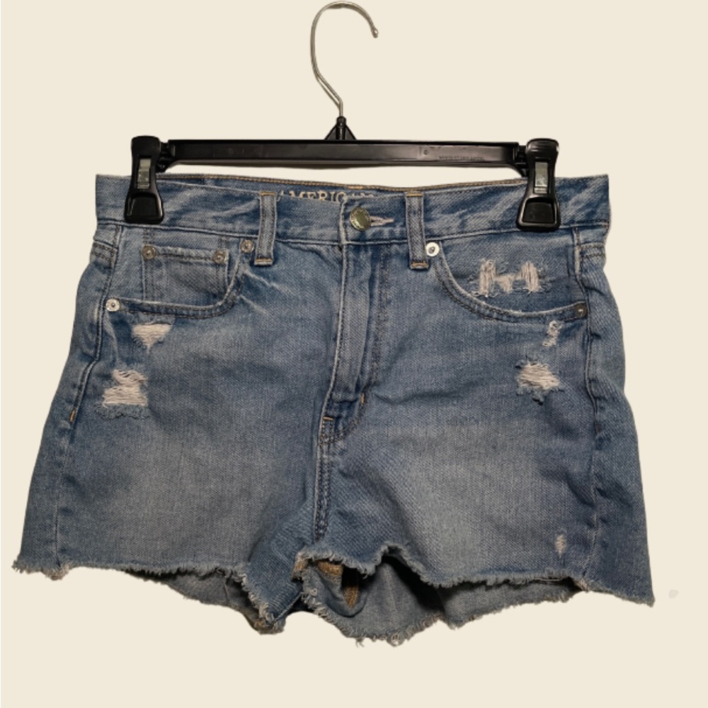 American Eagle Distressed Cut Off Mom Shorts Size 2 - Picture 1 of 3